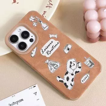 Zhitai Leather Case for iPhone 11-16 Series, including 15 Pro Max, 14, 13 Pro, and 12, with Cartoon Design. Apple 13/14