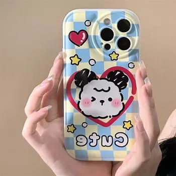 Zhitai Protective Air Cushion Case for iPhone 12/11, 14 Pro, 13, 15 - Cartoon Design iPhone 15