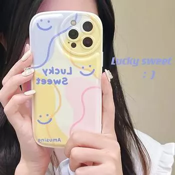 Zhitai Smiley Silicone Case for iPhone 12/11/14 Pro & 15 Pro Max iPhone 14 Pro Max