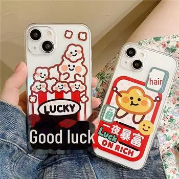 Zhitai Transparent Case for iPhone 14/13, Good Luck Wealth Design, Compatible with Huawei, OPPO, Vivo iPhone 15