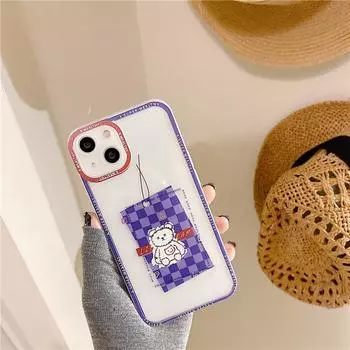 Zhitai Transparent Case for iPhone 15 with Bear Label, Compatible with iPhone 14 Pro Max iPhone 11 Pro