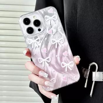 Zhitai Transparent Feather Yarn iPhone Case for 15Pro/16Pro Max iPhone 16 Pro