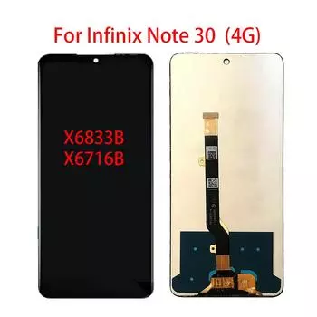 ЖК-экран для Infinix Note 30 4G, ЖК-дисплей, дигитайзер сенсорного экрана, полная замена в сборе чёрный