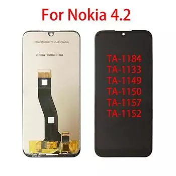 ЖК-экран для Nokia 4,2 TA-1184 TA-1133, ЖК-дисплей, дигитайзер сенсорного экрана, полная замена в сборе чёрный