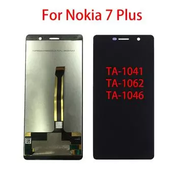 ЖК-экран для Nokia 7 Plus TA-1041 TA-1062 TA-1046, ЖК-дисплей, дигитайзер сенсорного экрана, полная замена в сборе чёрный