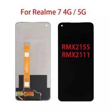 ЖК-экран для OPPO Realme 7 4G 5G, ЖК-дисплей, дигитайзер сенсорного экрана, полная замена в сборе 4G чёрный