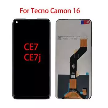 ЖК-экран для Tecno Camon 16 CE7 CE7j, ЖК-дисплей, дигитайзер сенсорного экрана, полная замена в сборе чёрный