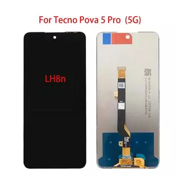 ЖК-экран для Tecno Pova 5 Pro LH8n, ЖК-дисплей, дигитайзер сенсорного экрана, полная замена в сборе чёрный