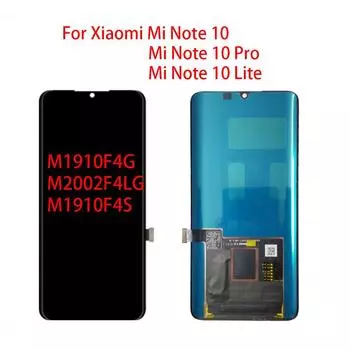 ЖК-экран для Xiaomi Mi Note 10/Note 10 Lite/Note 10 Pro, ЖК-дисплей, дигитайзер сенсорного экрана в сборе Mi Note 10 чёрный