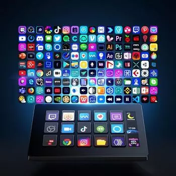 ЖК-дисплей Streamdeck: Компактная программируемая визуальная клавиатура чёрный