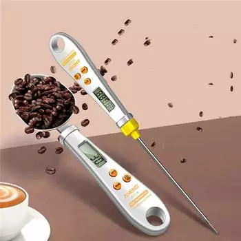 ЖК-мерная ложка, черно-белые кофейные весы, точные цифровые кухонные весы 2 в 1, еда для домашних животных