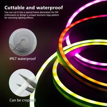 Zigbee3.0 DC12V Неоновая RGB светодиодная лента с регулируемой яркостью, умное управление, подсветка атмосферы, лента Solf, светильник для шкафа, декор комнаты для Google AU Plug-1M