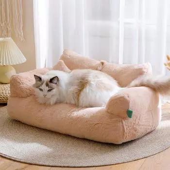 Зимнее кошачье гнездо, теплый большой кошачий диван, универсальная будка для домашних животных, коврик для кошачьего гнезда, кошачья кровать, принадлежности для кошек M 55*38*18cm