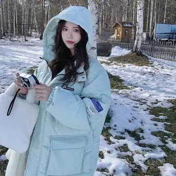 Зимнее свободное пальто с хлебом, корейская версия, утолщенная хлопковая куртка, верхняя одежда S жёлтый