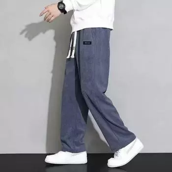 Зимние Aoli Velvet Fabric Fleece Теплые повседневные брюки для мужчин, рабочая мода, толстые, корейские, флокированные, спортивные брюки-карго для мужчин S абрикосовый
