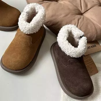 Зимние ботинки Classmate Winter New Mori Retro Velvet Детские хлопковые ботинки Ugly Cute Fluffy Short Boots Women 27 коричневый