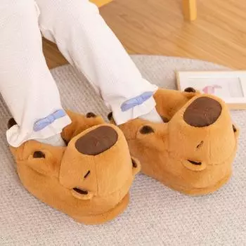Зимние теплые хлопковые тапочки Capybara — милые и пушистые для пар One Size