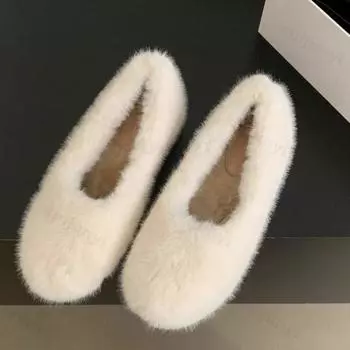 Зимние женские туфли на плоской подошве Keep Warm Plus Velvet, новые модные повседневные туфли на меху для женщин, легкие прогулочные туфли Zapatos De Mujer 38 абрикосовый