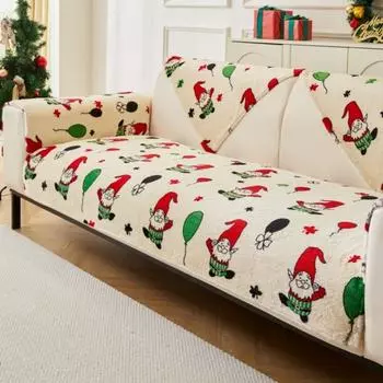 Зимний чехол Дед Мороз Funda Диванные коврики Living Home Нескользящие диванные подушки Чехлы для диванов 70X70