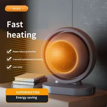 Зимний Sun Worth Maker Электрический обогреватель Портативный настольный вентилятор Плита Теплый воздуходувка Мини-радиатор Домашний офис Теплее для комнаты на зиму Низкое потребление EU Plug серый