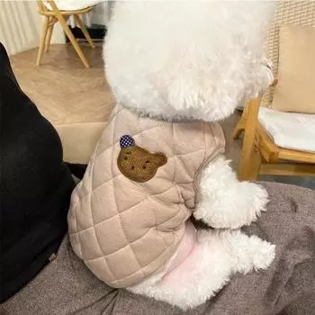 Зимняя одежда для собак, пальто для домашних животных, хлопковая однотонная куртка с принтом медведя для щенков, одежда для кошек чихуахуа бишон, теплый жилет для собак, товары для животных XS