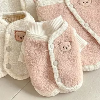 Зимняя одежда для собак, теплая куртка с милым медведем, толстовка для собак, одежда для маленьких и средних собак, куртка, французский бульдог, чихуахуа S