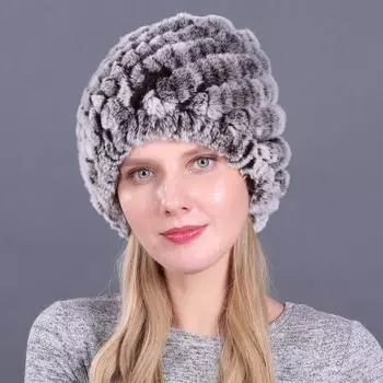 Зимняя женская шапка, лыжная шапка, вязаная теплая, утолщенная шапка 1 pc