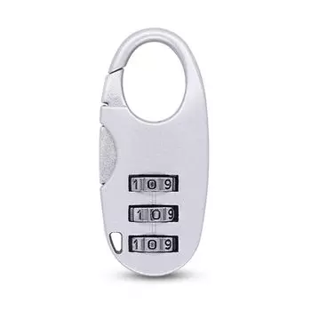 Zinc alloy 3 Digit Password Lock Code Lock Backpack Zipper Lock Dormitory Cabinet Lock Home серебряный