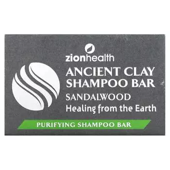 Zion Health, Древний глиняный шампунь, сандаловое дерево, 6 унций (70 г)