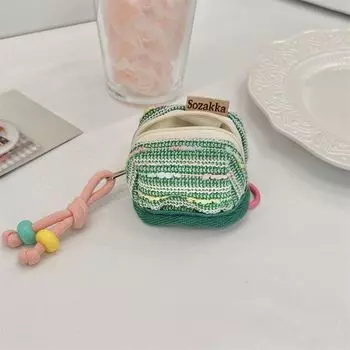 Zipper Mini Square Bag Anti-lost Storage Bag Fashion Candy Color Keychain Loss Prevention розовый
