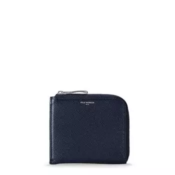 Zipper Mini Wallet Navy [Pelle Morbida] Wallet/Accessories L-shaped