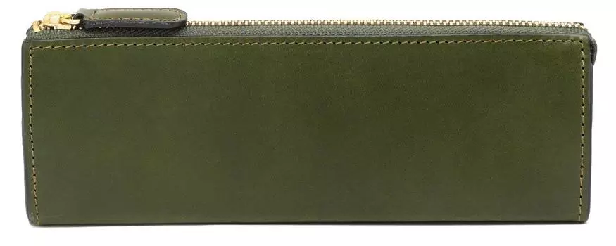 zipper pencil case L Rio Italian leather green Slip-on IOL-3501