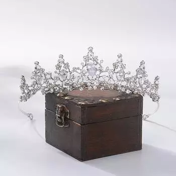 Цирконий микропашминовый шикарный корона свадебная тиара аксессуары для волос свадебная тиара аксессуары для свадебного платья