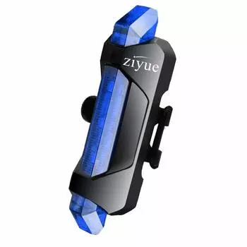ziyue Safety Light Велосипедный задний фонарь USB перезаряжаемый светодиод высокой яркости водонепроницаемый 4 режима освещения задний фонарь (синий)