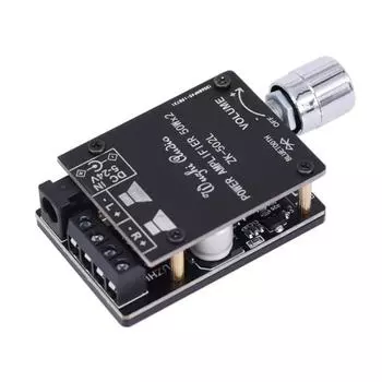 ZK-502L Bluetooth 5.0 12/24 В беспроводной стерео аудио цифровой усилитель мощности плата 50 Вт x 2 Bluetooth Amp Amplificador, с корпусом
