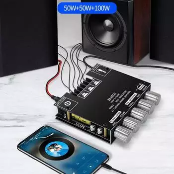 ZK-MT21 канал Bluetooth 5.0 CS8673E 2.1 сабвуфер усилитель плата 50 Вт X 2+100 Вт мощность аудио стерео усилитель плата басовый усилитель AUX