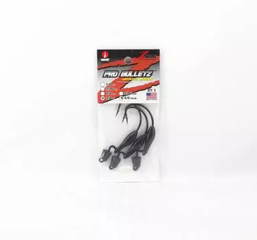 Zman Jighead Pro BulletZ 3/8 унции, размер 4/0 3 шт. в упаковке, черный (6077)
