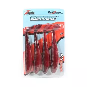 Zman Мягкая приманка SwimmerZ 4 дюйма 4 в упаковке Red Shad (6336)