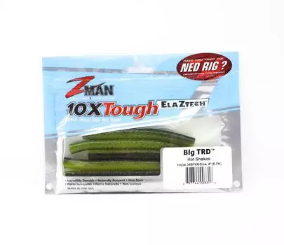 Zman Soft Lure Big TRD 4 дюйма, 6 шт. в упаковке Hot Snakes (3318)