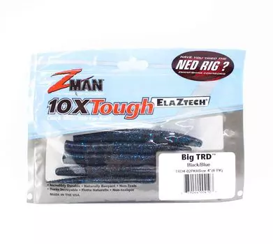 Zman Soft Lure Big TRD 4 дюйма 6 штук в упаковке Черный синий чешуйчатый (4103)