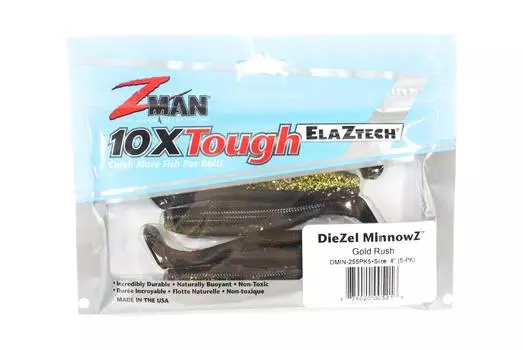 Zman Soft Lure Diezel MinnowZ 4 дюйма 5 штук в упаковке Gold Rush (5216)