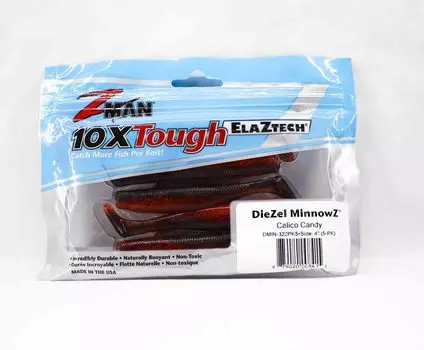Zman Soft Lure Diezel MinnowZ 4 Inch 5 шт. в упаковке Calico Candy (8415)