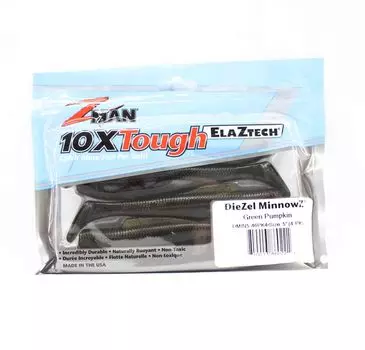 Zman Soft Lure Diezel MinnowZ 5 Inch 4 шт. в упаковке Зеленая Тыква (0221)