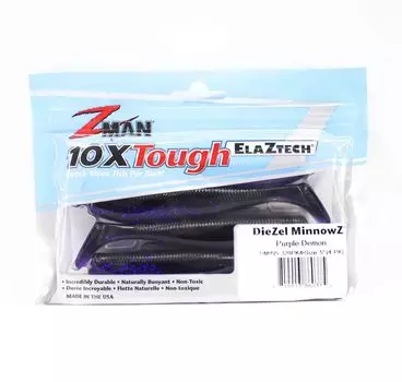Zman Soft Lure Diezel MinnowZ 5 Inch 4/Pack Purple Demon (0375)