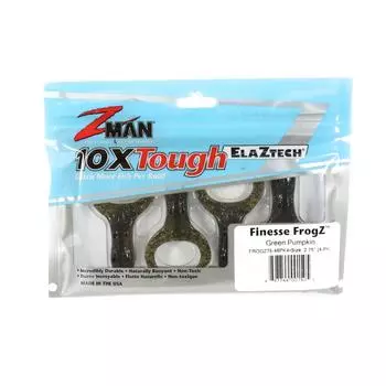 Zman Soft Lure Finesse FrogZ 2,75 дюйма, 4 шт. в упаковке, зеленая тыква (1505)