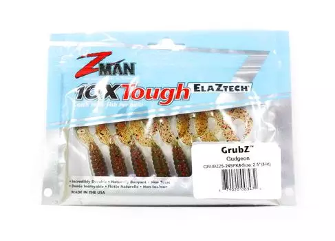 Zman Soft Lure GrubZ 2,5 дюйма, 8 штук в упаковке, пескарь (3472)