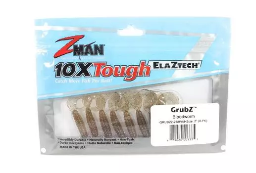 Zman Soft Lure GrubZ 2 дюйма 8 штук в упаковке Кровяной червь (3335)