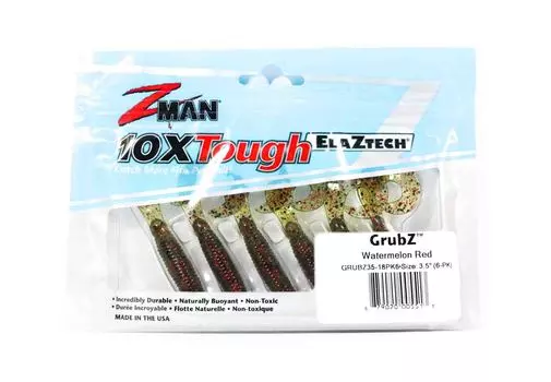 Zman Soft Lure GrubZ 3,5 дюйма, 6 шт. в упаковке, арбузно-красный (5513)