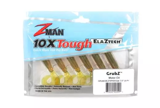 Zman Soft Lure GrubZ 3,5 дюйма, 6 штук в упаковке, моторное масло (5599)
