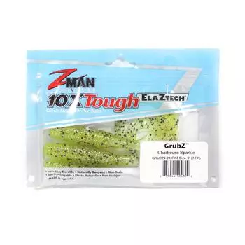 Zman Soft Lure GrubZ 9 дюймов, 3 шт./уп. Таблица Sparkle (4820)